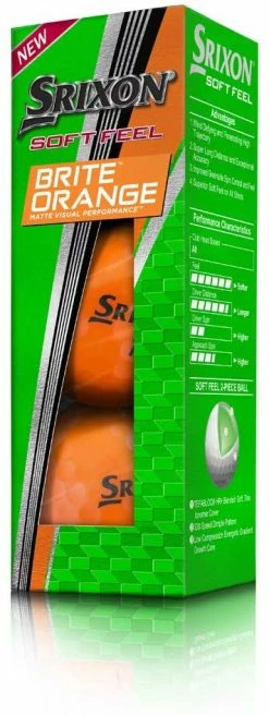 Cleveland Golf Srixon Soft Feel Brite Matte Color Golf Balls -A-Grind Golf Shop 2019SoftFeelBritte Orange Sleeve