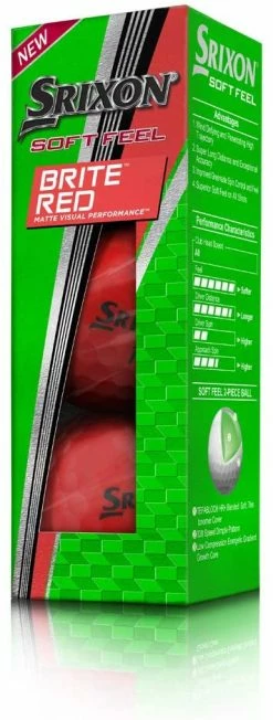Cleveland Golf Srixon Soft Feel Brite Matte Color Golf Balls -A-Grind Golf Shop 2019SoftFeelBritte Red Sleeve