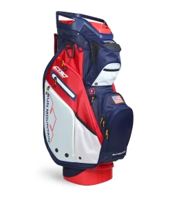 Sun Mountain Golf 2021 C-130 Supercharged Cart Bag 12 Sun Mountain Golf 2021 C-130 Supercharged Cart Bag -A-Grind Golf Shop C130SuperchargedNavy White RedAltShot