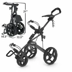 Proactive Clicgear Golf 3-Wheel Rovic Junior Push Cart Model RV3J -A-Grind Golf Shop Clicgear RV3J Charcoal Black 2
