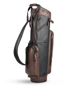 Sun Mountain Golf Leather Cart Bag 18 Sun Mountain Golf Leather Cart Bag -A-Grind Golf Shop G823526LeatherCartBlack Brown