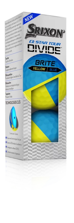 Cleveland Golf Srixon Q-Star Tour Divide Golf Balls - Dozen -A-Grind Golf Shop Q StarDivideBlueYellowSleeve