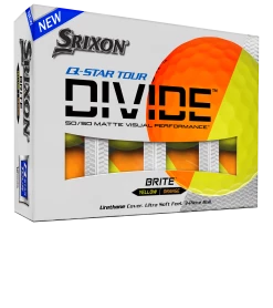 Cleveland Golf Srixon Q-Star Tour Divide Golf Balls - Dozen -A-Grind Golf Shop Q StarDivideOrangeYellowBox