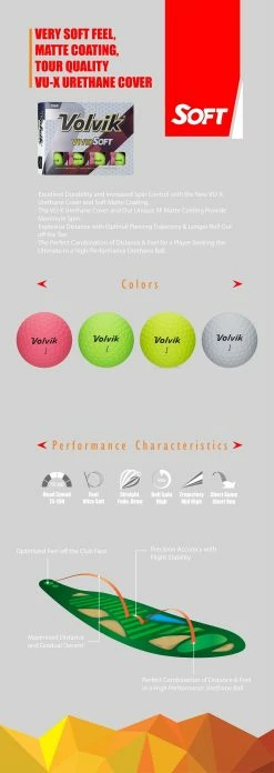 Volvik Vivid Soft Matte Urethane Golf Balls -A-Grind Golf Shop Soft