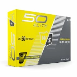 Wilson Staff 50 Elite Golf Balls -A-Grind Golf Shop WGWP17910 2019 50 Elite Yellow Right Hero