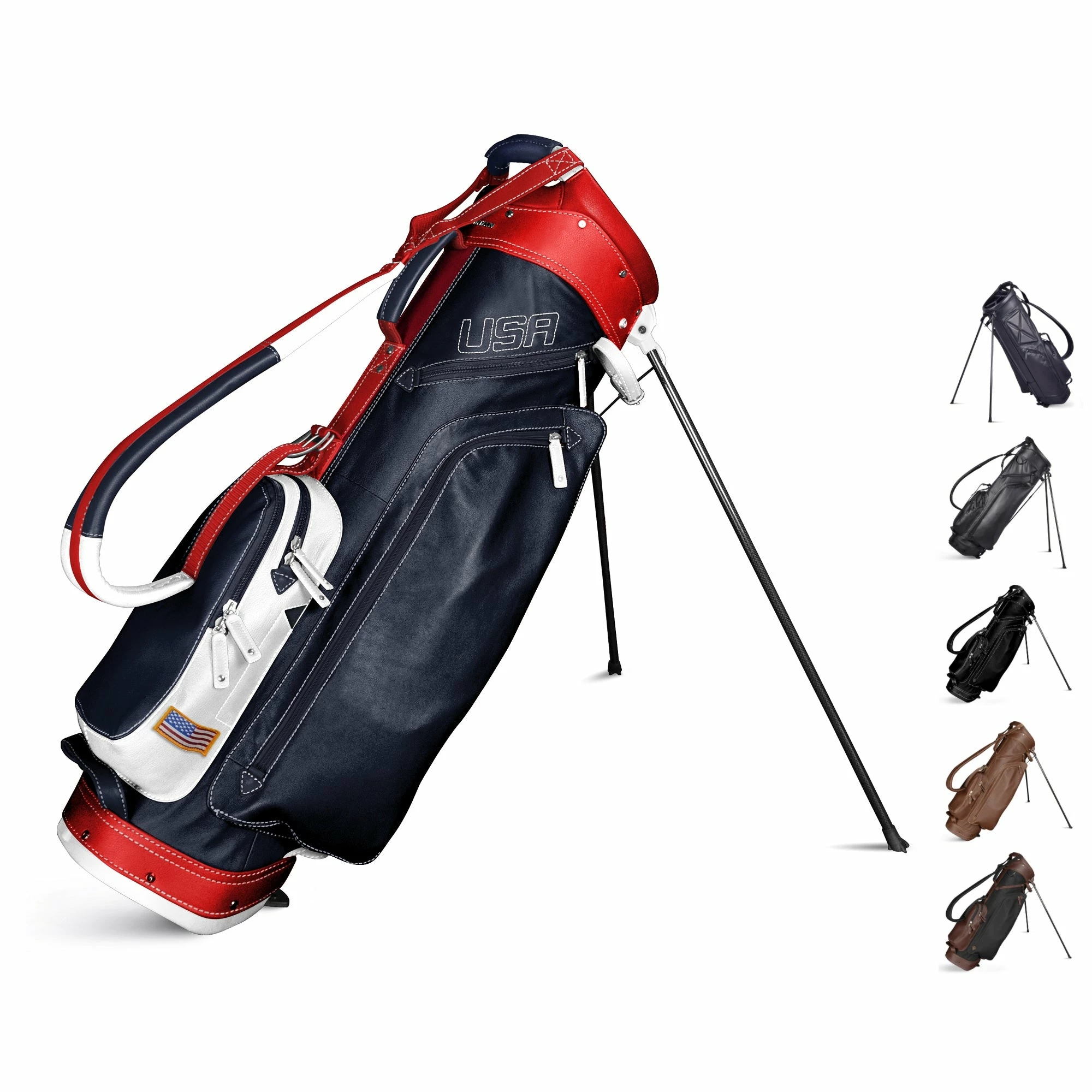 Sun Mountain Golf Leather Carry Stand Bag 3 Sun Mountain Golf Leather Carry Stand Bag